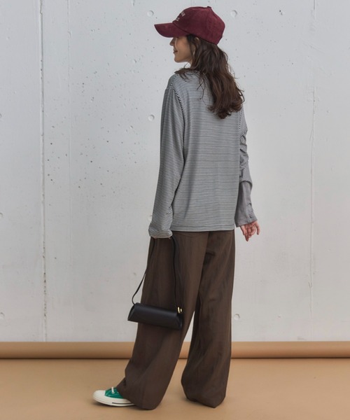 Doux archives（ドゥアルシーヴ）の「ボーダーインナーロンＴｅｅ（Tシャツ/カットソー・レディース・ブラウン系その他/ホワイト×ブラック/ブラック×ホワイト/ホワイト系その他・38）」の10枚目の写真