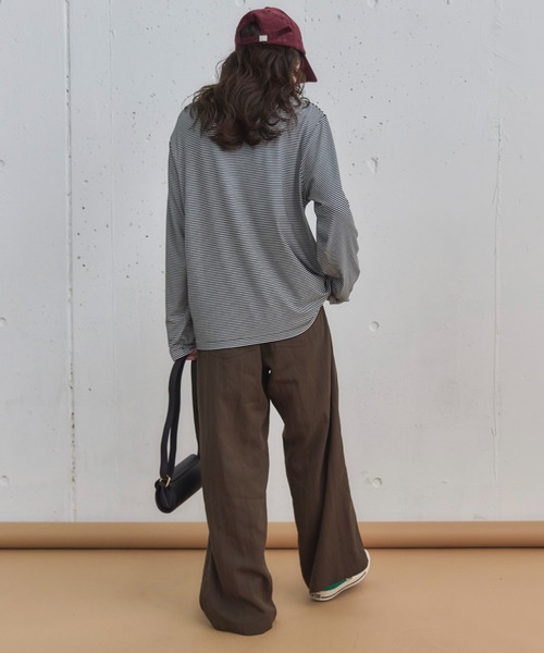 Doux archives（ドゥアルシーヴ）の「ボーダーインナーロンＴｅｅ（Tシャツ/カットソー・レディース・ブラウン系その他/ホワイト×ブラック/ブラック×ホワイト/ホワイト系その他・38）」の11枚目の写真