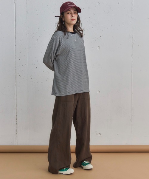 Doux archives（ドゥアルシーヴ）の「ボーダーインナーロンＴｅｅ（Tシャツ/カットソー・レディース・ブラウン系その他/ホワイト×ブラック/ブラック×ホワイト/ホワイト系その他・38）」の14枚目の写真