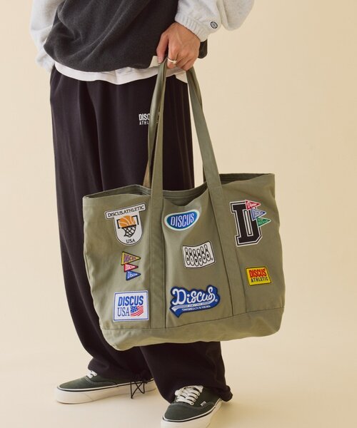 DISCUS（ディスカス）の「【DISCUS】キャンバスワッペンBIGトートバッグ（トートバッグ・レディース・ホワイト/オレンジ/オリーブ・ONE SIZE）」の22枚目の写真