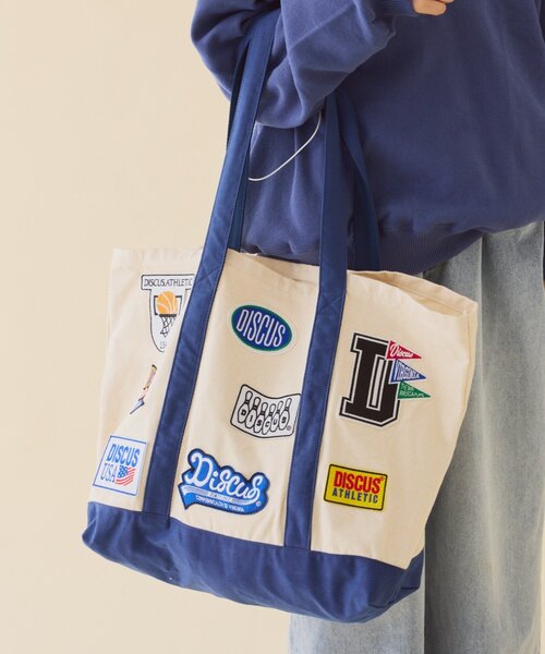 DISCUS（ディスカス）の「【DISCUS】キャンバスワッペンBIGトートバッグ（トートバッグ・レディース・ホワイト/オレンジ/オリーブ・ONE SIZE）」の20枚目の写真