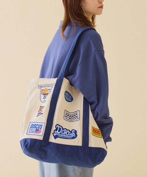 DISCUS（ディスカス）の「【DISCUS】キャンバスワッペンBIGトートバッグ（トートバッグ・レディース・ホワイト/オレンジ/オリーブ・ONE SIZE）」の21枚目の写真