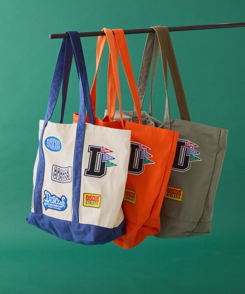 DISCUS（ディスカス）の「【DISCUS】キャンバスワッペンBIGトートバッグ（トートバッグ・レディース・ホワイト/オレンジ/オリーブ・ONE SIZE）」の12枚目の写真