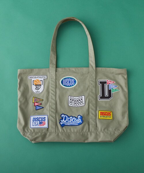 DISCUS（ディスカス）の「【DISCUS】キャンバスワッペンBIGトートバッグ（トートバッグ・レディース・ホワイト/オレンジ/オリーブ・ONE SIZE）」の13枚目の写真