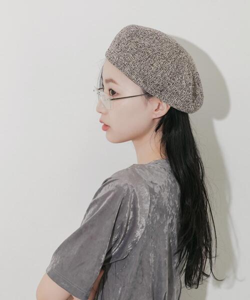 SMELLY(スメリー)の「ミックスパターンベレー(ハンチング/ベレー帽・レディース・ブルー/ブラック/ブラウン・-)」の8枚目の写真