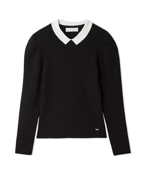 CELFORD（セルフォード）の「カシミア混襟付きニット（ニット/セーター・レディース・コーラルピンク/ブラック/グレー・38/36）」の2枚目の写真