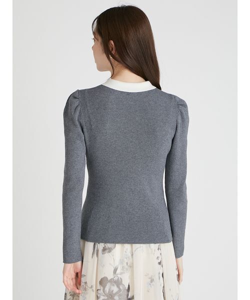 CELFORD（セルフォード）の「カシミア混襟付きニット（ニット/セーター・レディース・コーラルピンク/ブラック/グレー・38/36）」の6枚目の写真