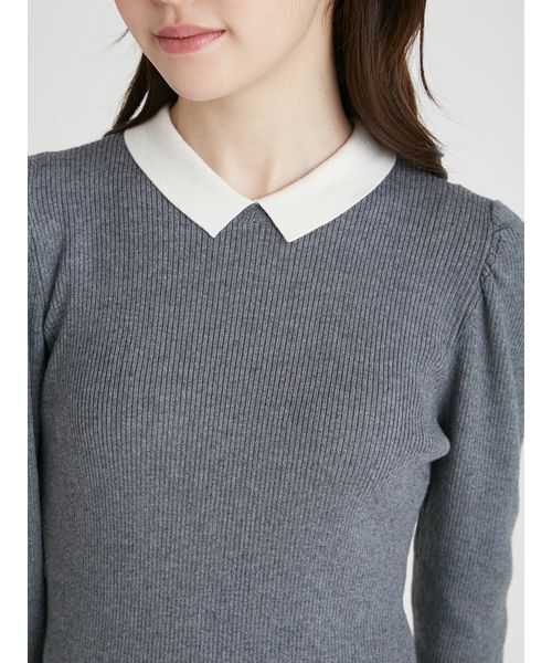 CELFORD（セルフォード）の「カシミア混襟付きニット（ニット/セーター・レディース・コーラルピンク/ブラック/グレー・38/36）」の8枚目の写真