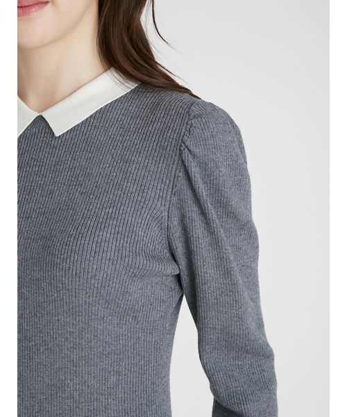 CELFORD（セルフォード）の「カシミア混襟付きニット（ニット/セーター・レディース・コーラルピンク/ブラック/グレー・38/36）」の9枚目の写真