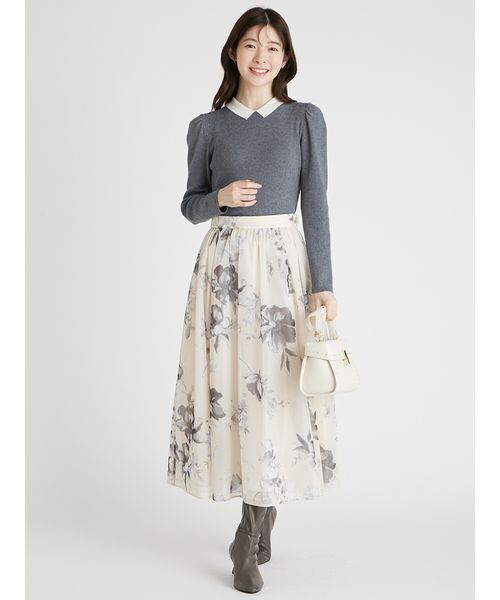 CELFORD（セルフォード）の「カシミア混襟付きニット（ニット/セーター・レディース・コーラルピンク/ブラック/グレー・38/36）」の5枚目の写真