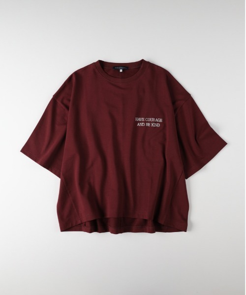 Right-on（ライトオン）の「【見た目は秋、機能は夏】【HONEYSUCKLE ROSE】インレイロゴＴシャツ(接触冷感/UVカット)（Tシャツ/カットソー・レディース・キナリ/ダークグレー/オフホワイト/レッド・M/S/L）」の16枚目の写真