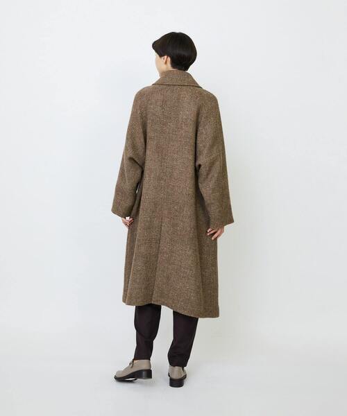 セール】リネンウールツイードステンカラーコート（ステンカラーコート
