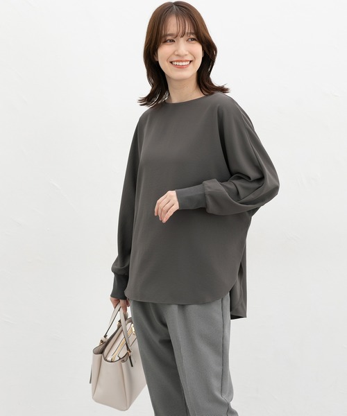 Honeys（ハニーズ）の「ドルマンブラウス（シャツ/ブラウス・レディース・ボルドー/ブラック/グレイッシュベージュ/チャコール・M/LL/L）」の10枚目の写真