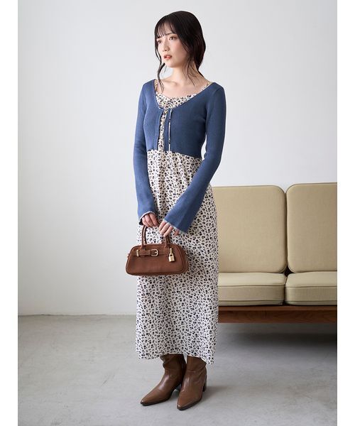 まこ LILY BROWN ニットカーデセットバリエキャミワンピース ニットカーデセットバリエーションキャミワンピース（ワンピース