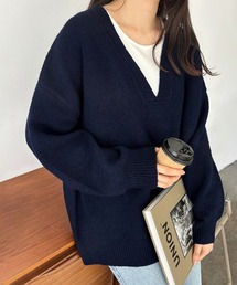 オーバーサイズ」に該当するレディースのニット/セーター（ブルー