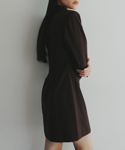 ワンピース POWER SHOULDER MINIDRESS POWER SHOULDER MINIDRESS(36 GREY): DRESSjosemoon