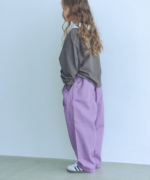 green label relaxing（グリーンレーベルリラクシング）の「チノ イージーパンツ / キッズ  120cm-160cm（チノパンツ・キッズ・ベージュ/パープル・150cm/130cm/160cm/120cm/140cm）」の3枚目の写真