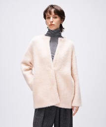 【手洗い可】フェザーヤーンカーディガン