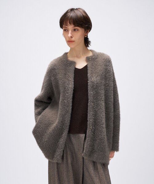 cloenc（クロエンス）の「【手洗い可】フェザーヤーンカーディガン（カーディガン/ボレロ・レディース・ナチュラル/ブラウン系/ピンク・02）」の5枚目の写真