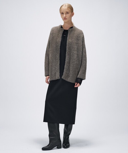 cloenc（クロエンス）の「【手洗い可】フェザーヤーンカーディガン（カーディガン/ボレロ・レディース・ナチュラル/ブラウン系/ピンク・02）」の9枚目の写真