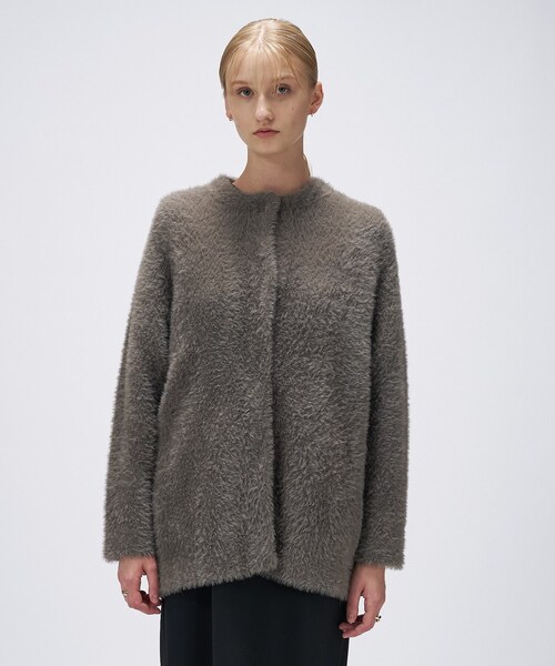 cloenc（クロエンス）の「【手洗い可】フェザーヤーンカーディガン（カーディガン/ボレロ・レディース・ナチュラル/ブラウン系/ピンク・02）」の10枚目の写真