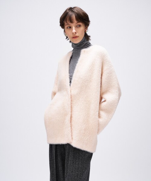 cloenc（クロエンス）の「【手洗い可】フェザーヤーンカーディガン（カーディガン/ボレロ・レディース・ナチュラル/ブラウン系/ピンク・02）」の20枚目の写真