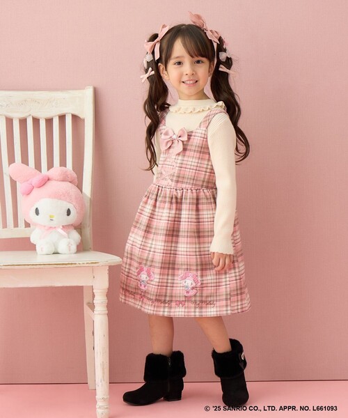 ANY（エニィ）の「【マイメロディ＆クロミ×ANY KIDS】チェック ジャンパースカート（スカート・キッズ・ブラック系3/ピンク系3・130/120/110）」の10枚目の写真