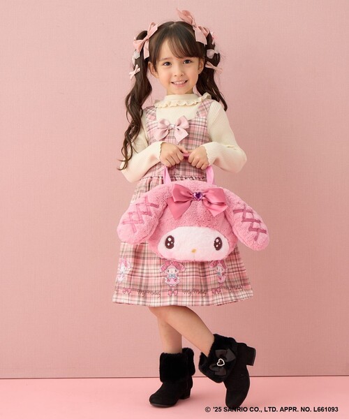 ANY（エニィ）の「【マイメロディ＆クロミ×ANY KIDS】チェック ジャンパースカート（スカート・キッズ・ブラック系3/ピンク系3・130/120/110）」の11枚目の写真