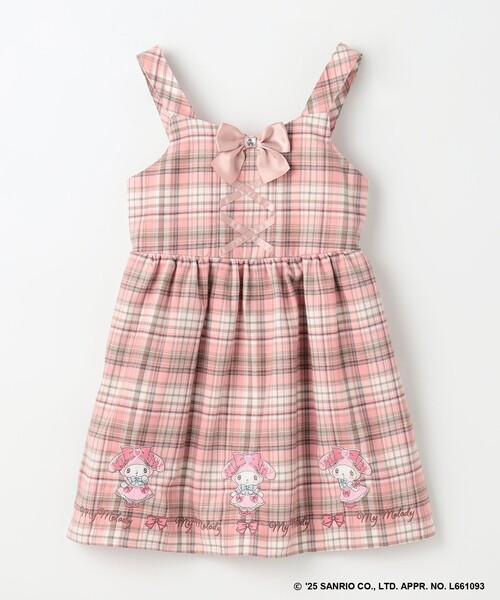 マイメロディ＆クロミ×ANY KIDS】チェック ジャンパースカート