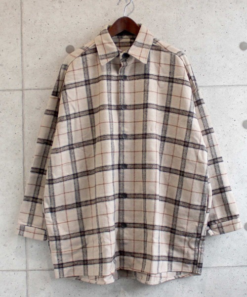 SHISKY（シスキー）の「【オーバーサイズ ヘビーネルシャツ】ワイドシルエット　チェック柄ヘビーネルシャツ（シャツ/ブラウス・メンズ・グレー系その他/ブラウン系その他/オレンジ系その他/ブラック系その他/ベージュ系その他/グリーン系その他・FREE）」の9枚目の写真