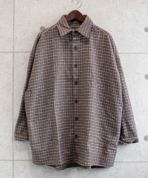SHISKY（シスキー）の「【オーバーサイズ ヘビーネルシャツ】ワイドシルエット　チェック柄ヘビーネルシャツ（シャツ/ブラウス・メンズ・グレー系その他/ブラウン系その他/オレンジ系その他/ブラック系その他/ベージュ系その他/グリーン系その他・FREE）」の11枚目の写真