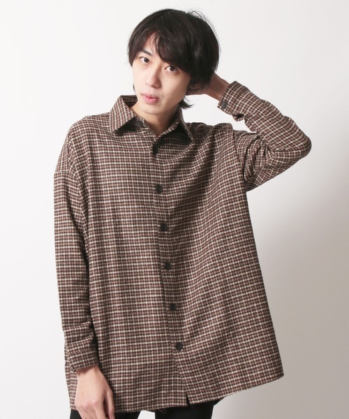 SHISKY（シスキー）の「【オーバーサイズ ヘビーネルシャツ】ワイドシルエット　チェック柄ヘビーネルシャツ（シャツ/ブラウス・メンズ・グレー系その他/ブラウン系その他/オレンジ系その他/ブラック系その他/ベージュ系その他/グリーン系その他・FREE）」の17枚目の写真