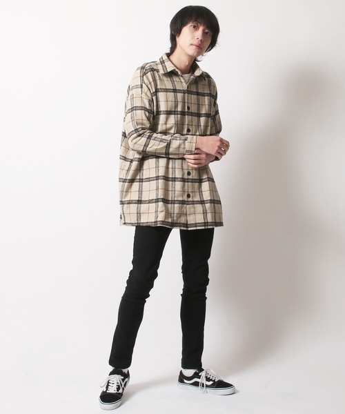 SHISKY（シスキー）の「【オーバーサイズ ヘビーネルシャツ】ワイドシルエット　チェック柄ヘビーネルシャツ（シャツ/ブラウス・メンズ・グレー系その他/ブラウン系その他/オレンジ系その他/ブラック系その他/ベージュ系その他/グリーン系その他・FREE）」の19枚目の写真
