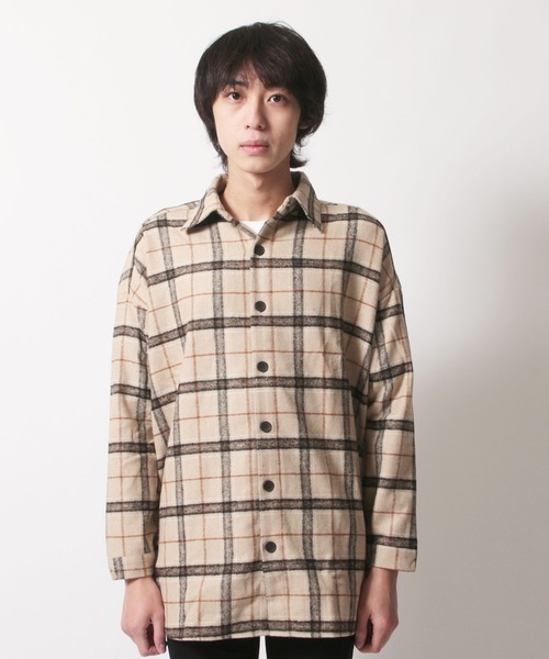 SHISKY（シスキー）の「【オーバーサイズ ヘビーネルシャツ】ワイドシルエット　チェック柄ヘビーネルシャツ（シャツ/ブラウス・メンズ・グレー系その他/ブラウン系その他/オレンジ系その他/ブラック系その他/ベージュ系その他/グリーン系その他・FREE）」の20枚目の写真
