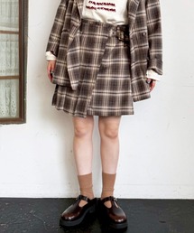 DOUBLE NAME | プリーツラップミニスカート(スカート)