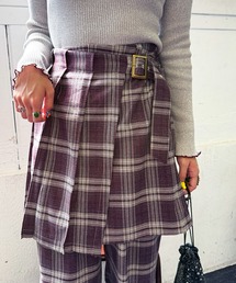 DOUBLE NAME | プリーツラップミニスカート(スカート)