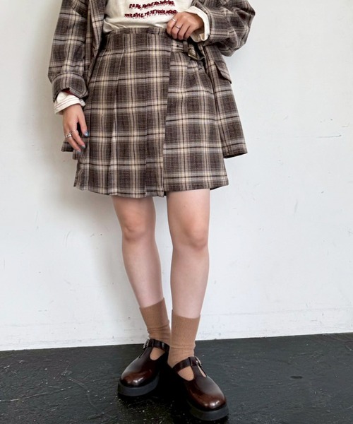 DOUBLE NAME（ダブルネーム）の「プリーツラップミニスカート（スカート・レディース・パープル系その他/ベージュ系その他/ブラック・FREE）」の7枚目の写真