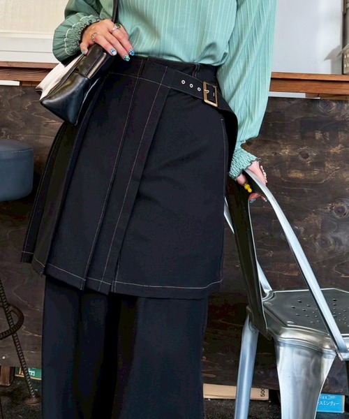 DOUBLE NAME（ダブルネーム）の「プリーツラップミニスカート（スカート・レディース・パープル系その他/ベージュ系その他/ブラック・FREE）」の11枚目の写真