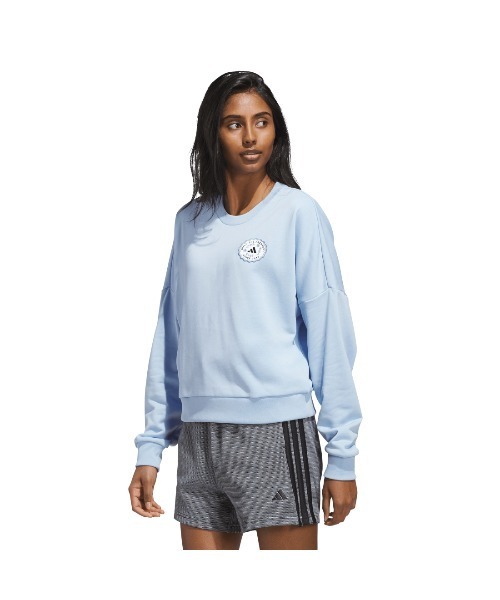 adidas(アディダス)の「【adidas×アルペン限定モデル】アディダス adidas W FARMKT FT クルースウェット(スウェット・レディース・ブルー/ホワイト/ライトグレー・S/M/L/XL)」の4枚目の写真