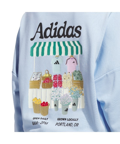 adidas(アディダス)の「【adidas×アルペン限定モデル】アディダス adidas W FARMKT FT クルースウェット(スウェット・レディース・ブルー/ホワイト/ライトグレー・S/M/L/XL)」の6枚目の写真