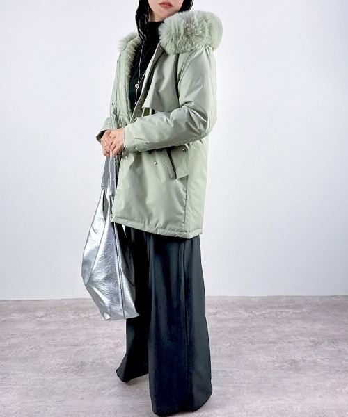 セール】【ふわふわファーで包まれる、冬映えモッズコート】裏ファー