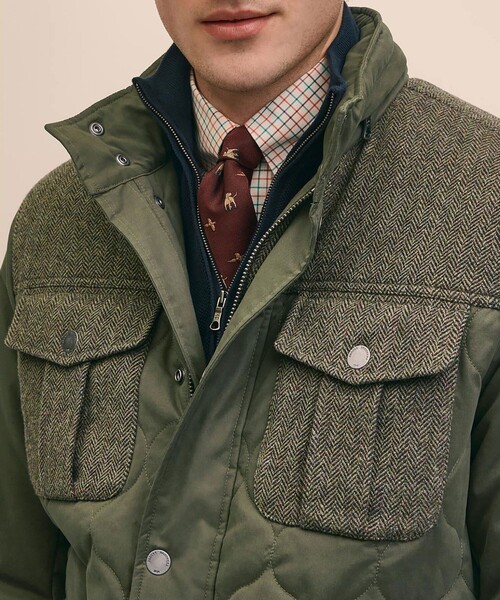 BROOKS BROTHERS（ブルックスブラザーズ）の「ポリエステルブレンド　キルティング×ツイード　フィールドジャケット（ミリタリージャケット・メンズ・カーキ・LARGE/MEDIUM/SMALL/X-LARGE）」の18枚目の写真