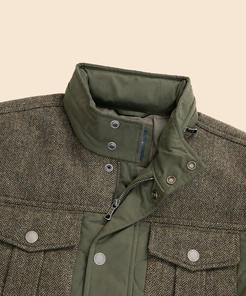 BROOKS BROTHERS（ブルックスブラザーズ）の「ポリエステルブレンド　キルティング×ツイード　フィールドジャケット（ミリタリージャケット・メンズ・カーキ・LARGE/MEDIUM/SMALL/X-LARGE）」の11枚目の写真