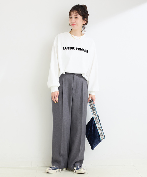 B.C STOCK（ベーセーストック）の「手洗い可 / フロッキープリントロゴロンTEE（Tシャツ/カットソー・レディース・ホワイト/ブラック・FREE）」の11枚目の写真