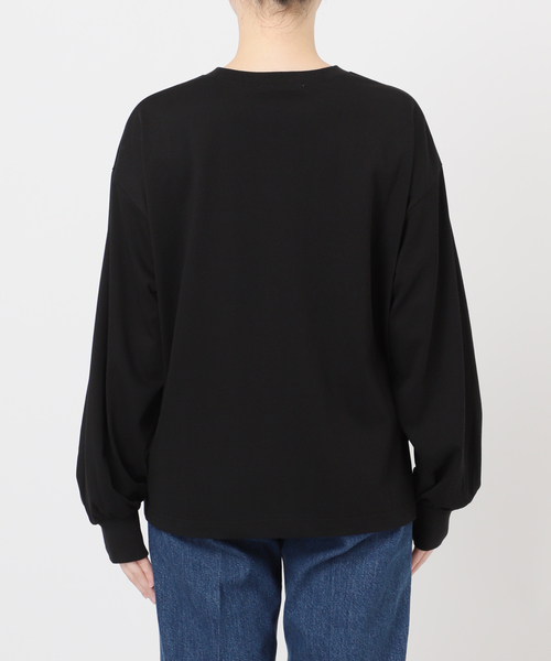 B.C STOCK（ベーセーストック）の「手洗い可 / フロッキープリントロゴロンTEE（Tシャツ/カットソー・レディース・ホワイト/ブラック・FREE）」の3枚目の写真