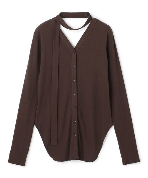 uncrave(アンクレイヴ)の「ヴィンテージリブ 2WAYトップス(Tシャツ/カットソー・レディース・ブラック系/グレー系/ホワイト系/レッド系/ダークブラウン系/ライトイエロー/ライトピンク・F)」の20枚目の写真