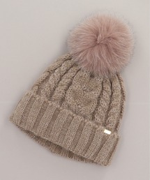 極美品♡カシラ　CA4LA ポンポン ベージュ　ニット帽　ビーニー　アイボリー 極美品♡カシラ CA4LA ポンポン ベージュ ニット帽 ビーニー アイボリー
