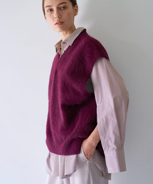 qualite | フォックスウールジレ/秋服/冬服/ニット/ベスト/ニットビスチェ/バーガンディ(ベスト)