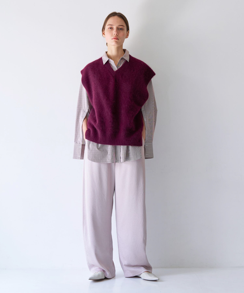 qualite（カリテ）の「フォックスウールジレ/秋服/冬服/ニット/ベスト/ニットビスチェ/バーガンディ（ベスト・レディース・ワイン/チャコールグレー・フリー）」の18枚目の写真