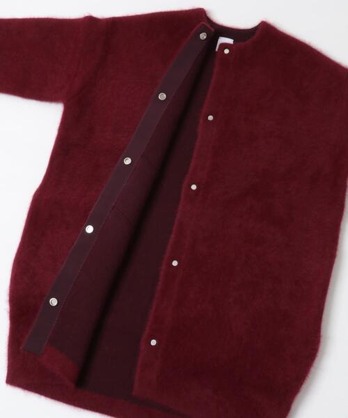 URBAN RESEARCH ROSSO WOMEN（アーバンリサーチ　ロッソ）の「ELENDEEK　CREW-NECK RACCOON MIX WCARDIGAN（カーディガン/ボレロ・レディース・ベージュ系その他/ボルドー・1/2）」の10枚目の写真